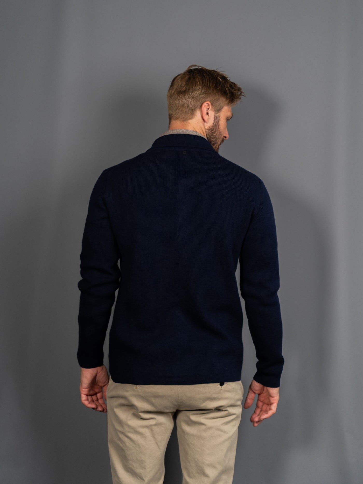 Knitted Wool Shirt - Navy