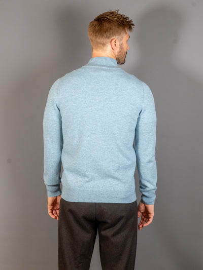 Half Zip Wool Cashmere - Lyseblå