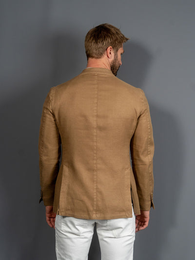 Cotton Linen Blazer - Brun