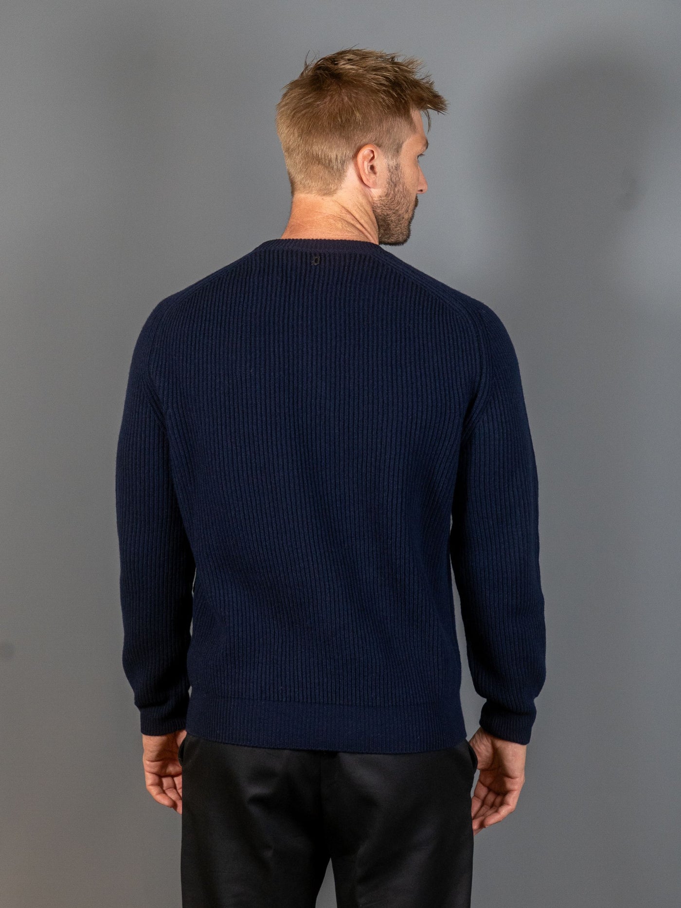 Wool Girocollo Knit - Navy