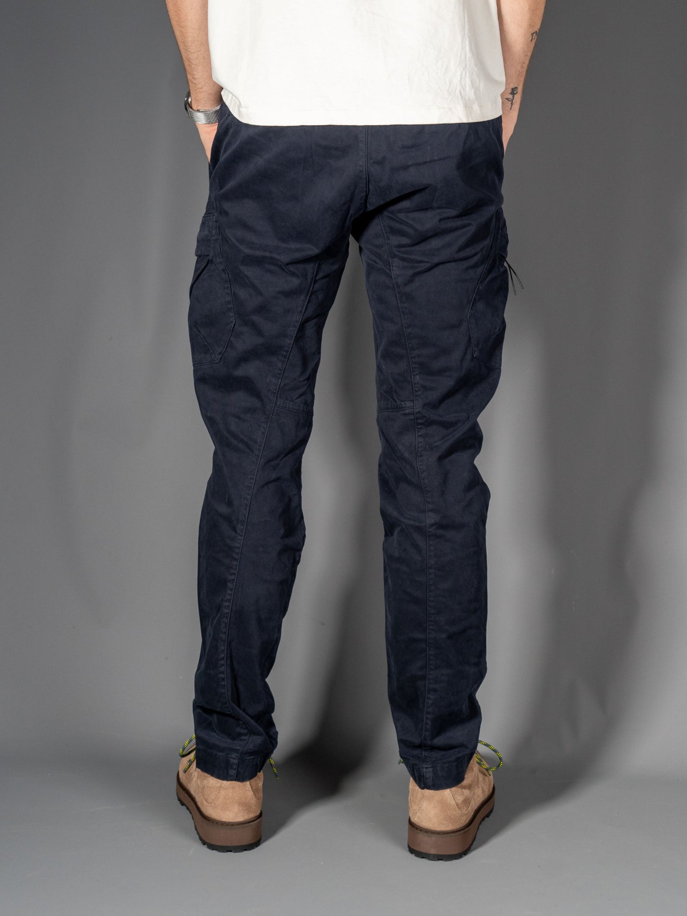 Stretch Sateen Ergonomic Lens Cargo Pants - Navy