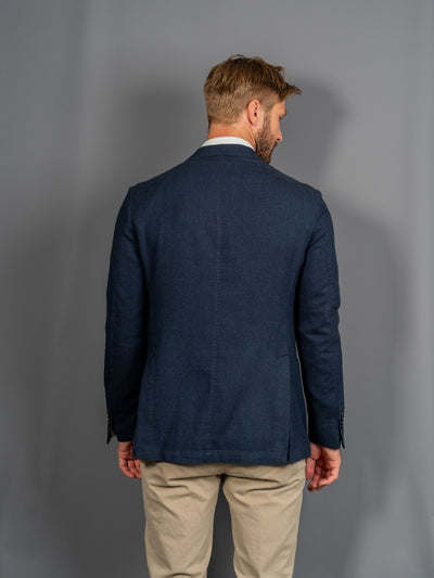 Herringbone Blazer - Navy