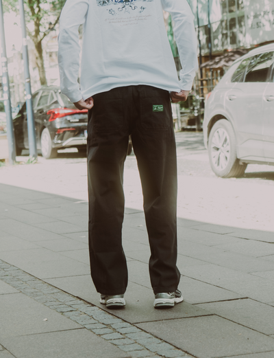 Lucien Herringbone Trousers - Sort