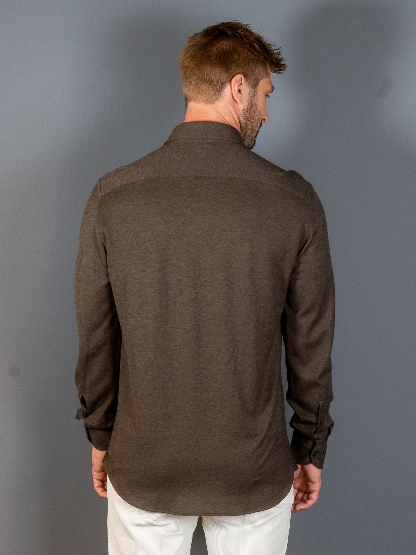 Cotton Lyocell Luxury Shirt - Brun