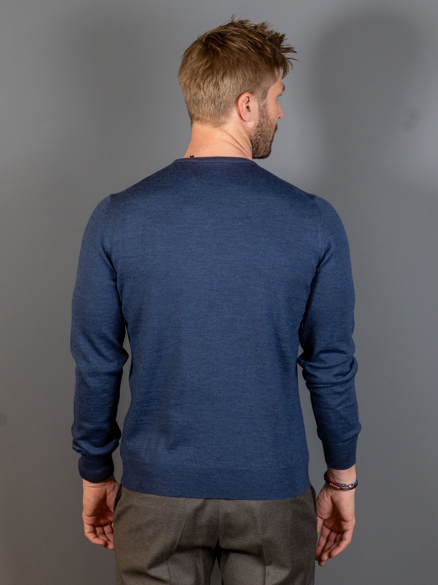 Merino Wool C-Neck - Blå