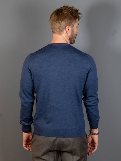 Merino Wool C-Neck - Blå