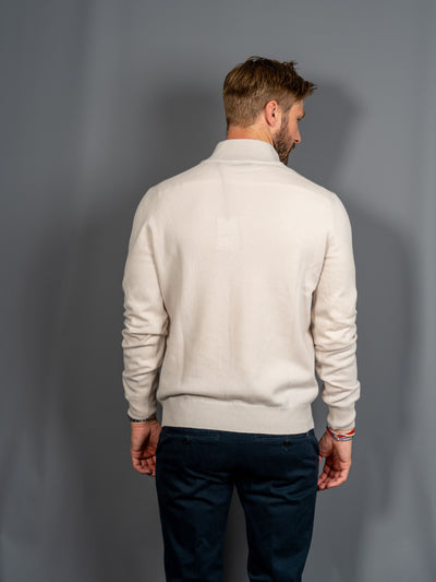 Half Zip Wool Cashmere - Sand