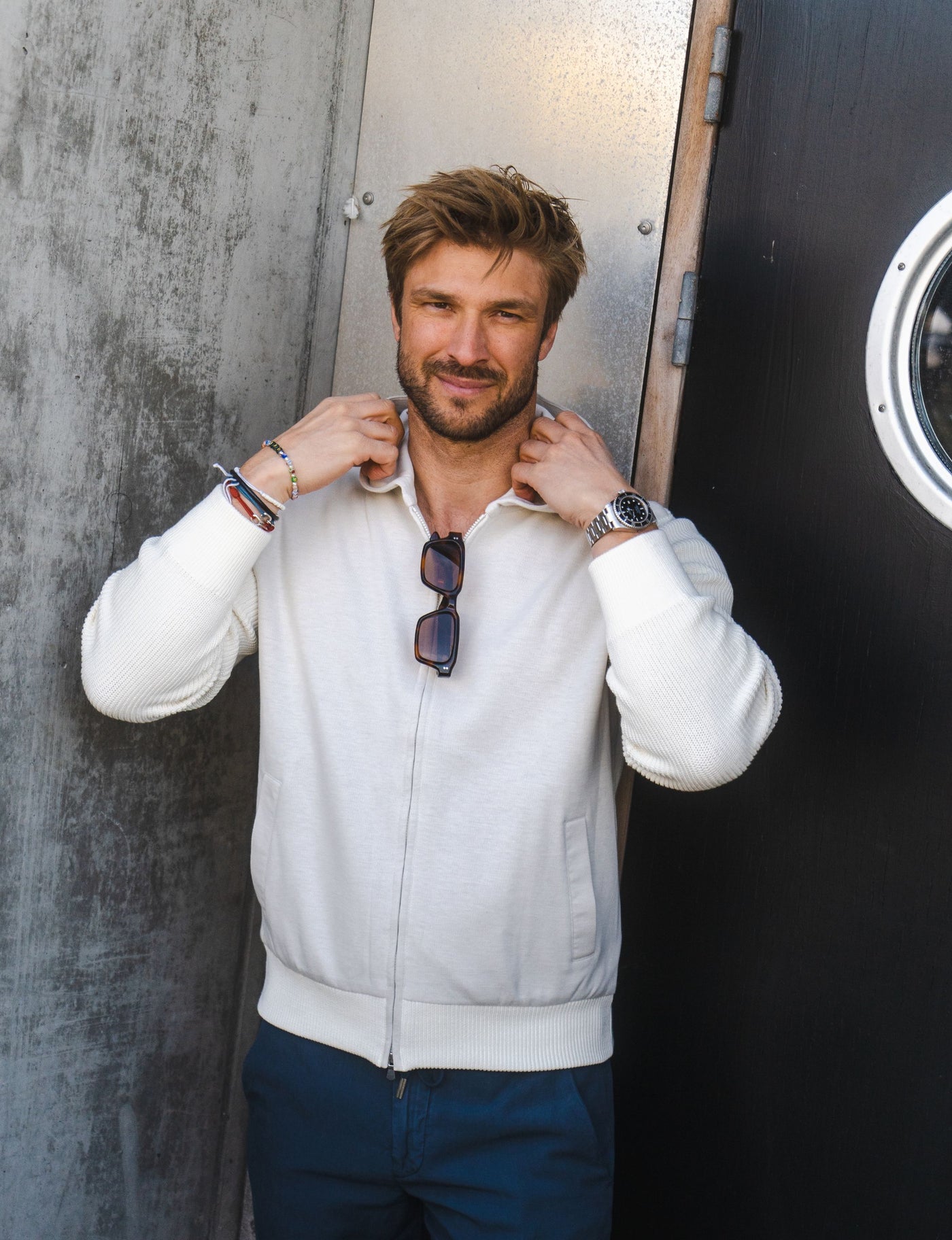 Cotton Knitted Hoodie - Off White