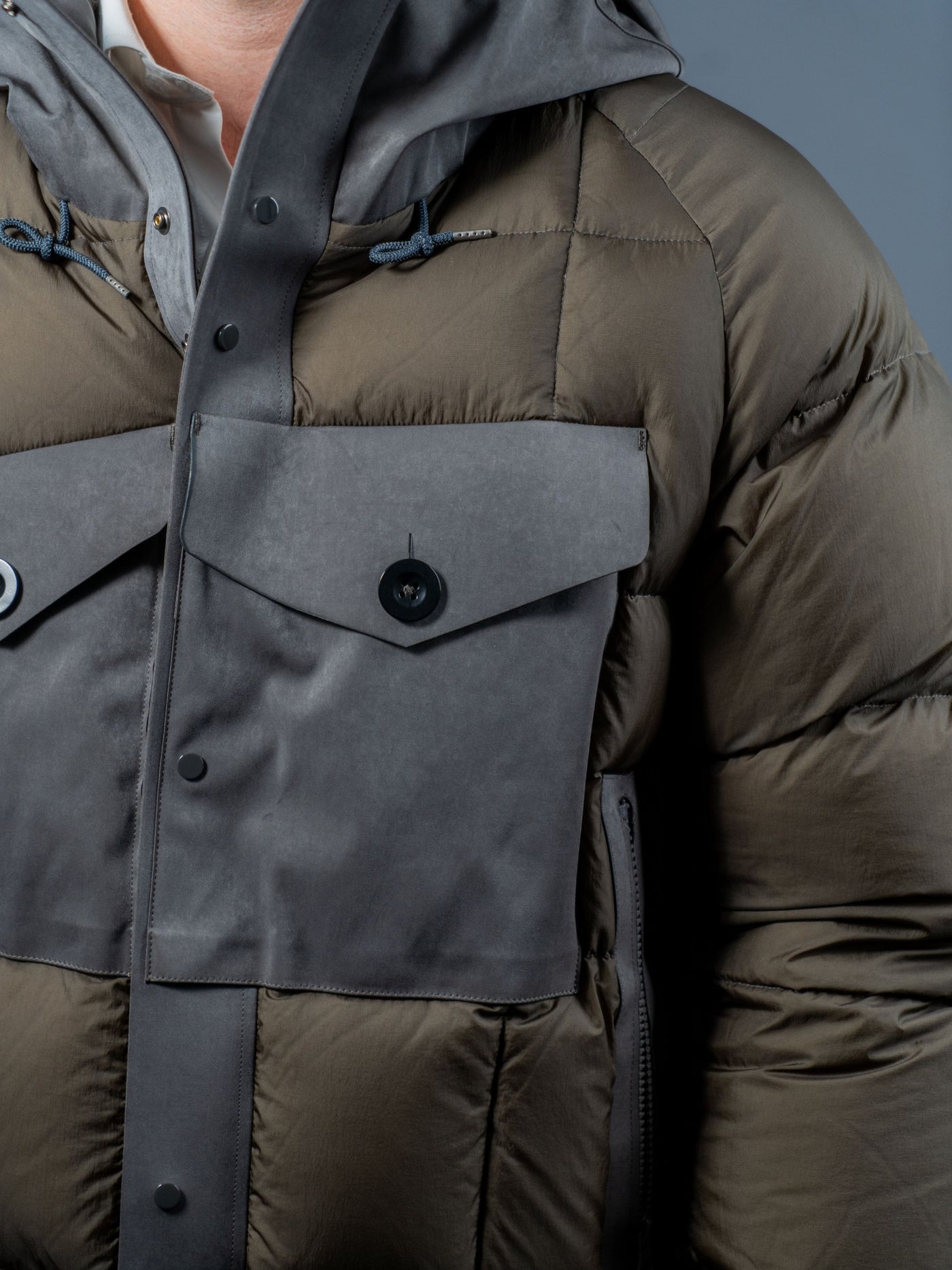 Tanker Combo Down Jacket - Brun