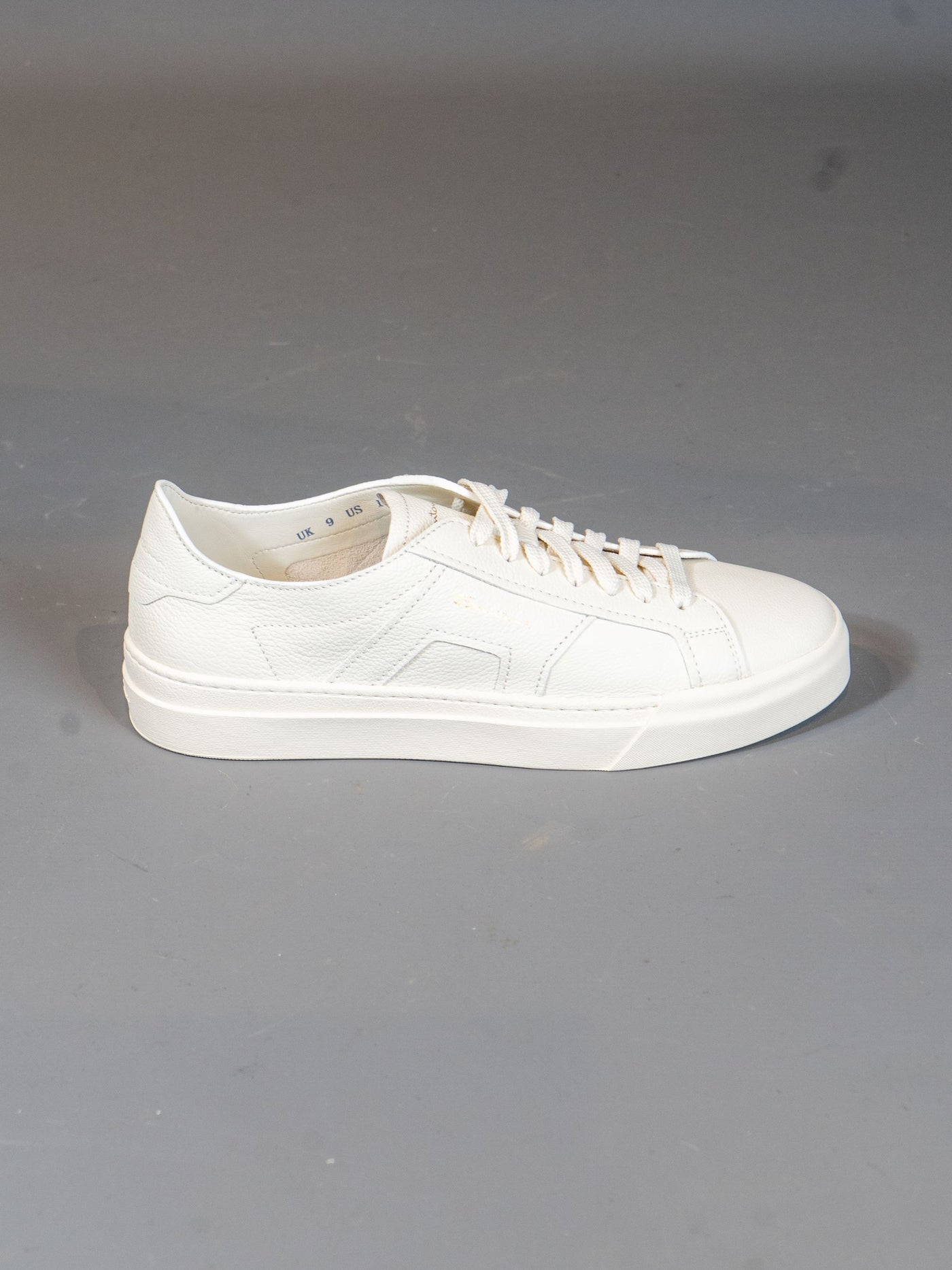 Tumbled Leather Double Buckle Sneaker - Hvid