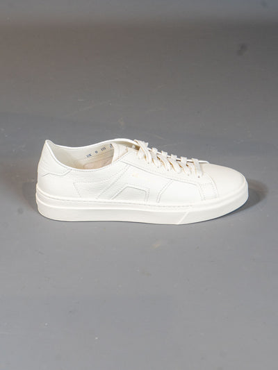 Tumbled Leather Double Buckle Sneaker - Hvid