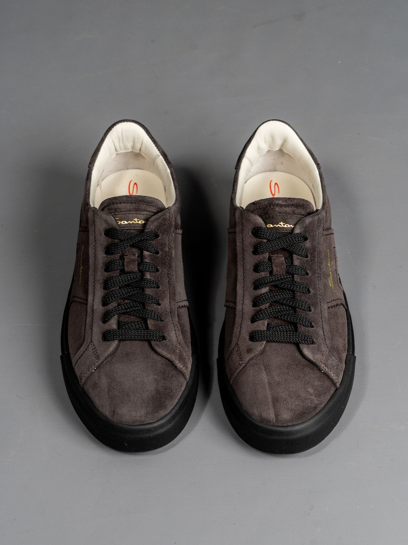 Suede Leather Double Buckle Sneaker - Grå