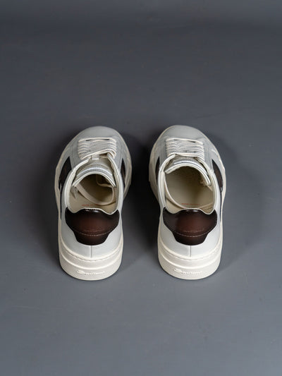 Leather Double Buckle Sneaker - Hvid