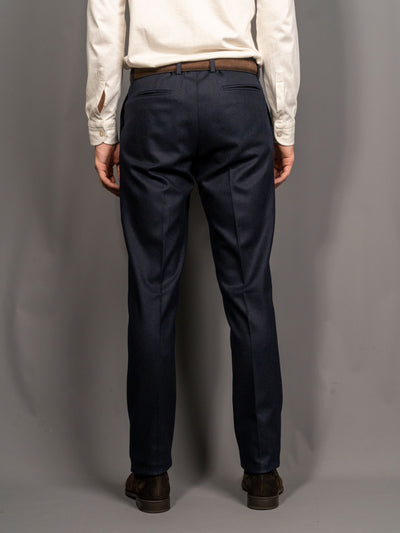 Wool Cashmere Trousers - Navy