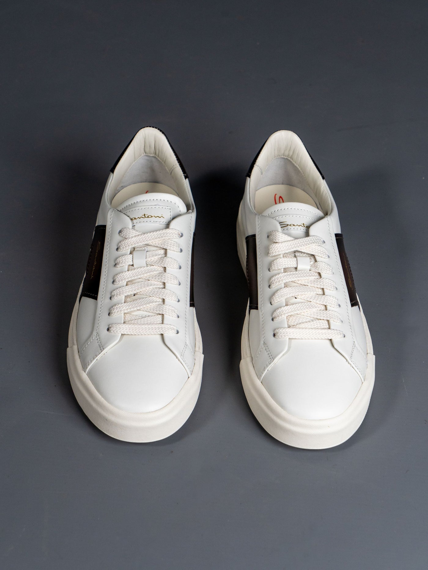 Leather Double Buckle Sneaker - Hvid