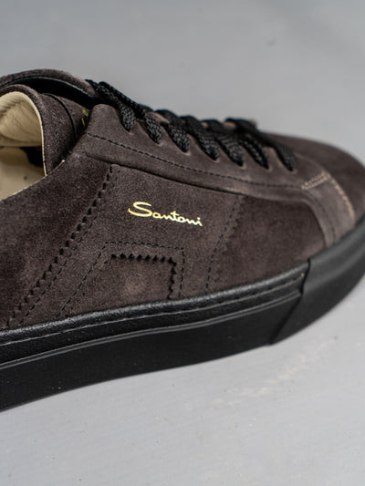 Suede Leather Double Buckle Sneaker - Grå