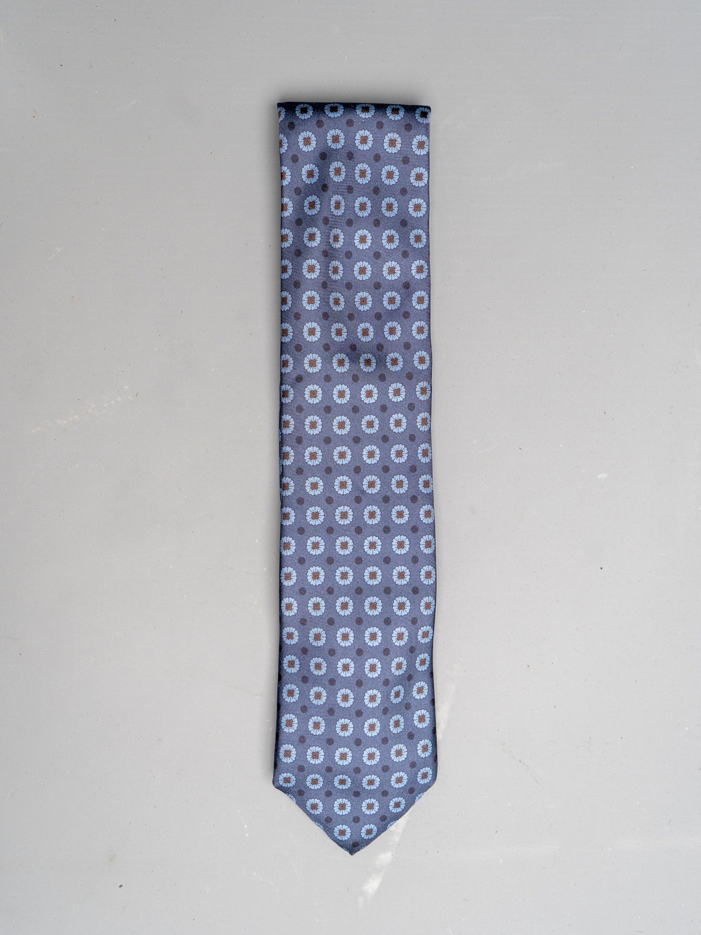 Flower Silk Tie - Navy