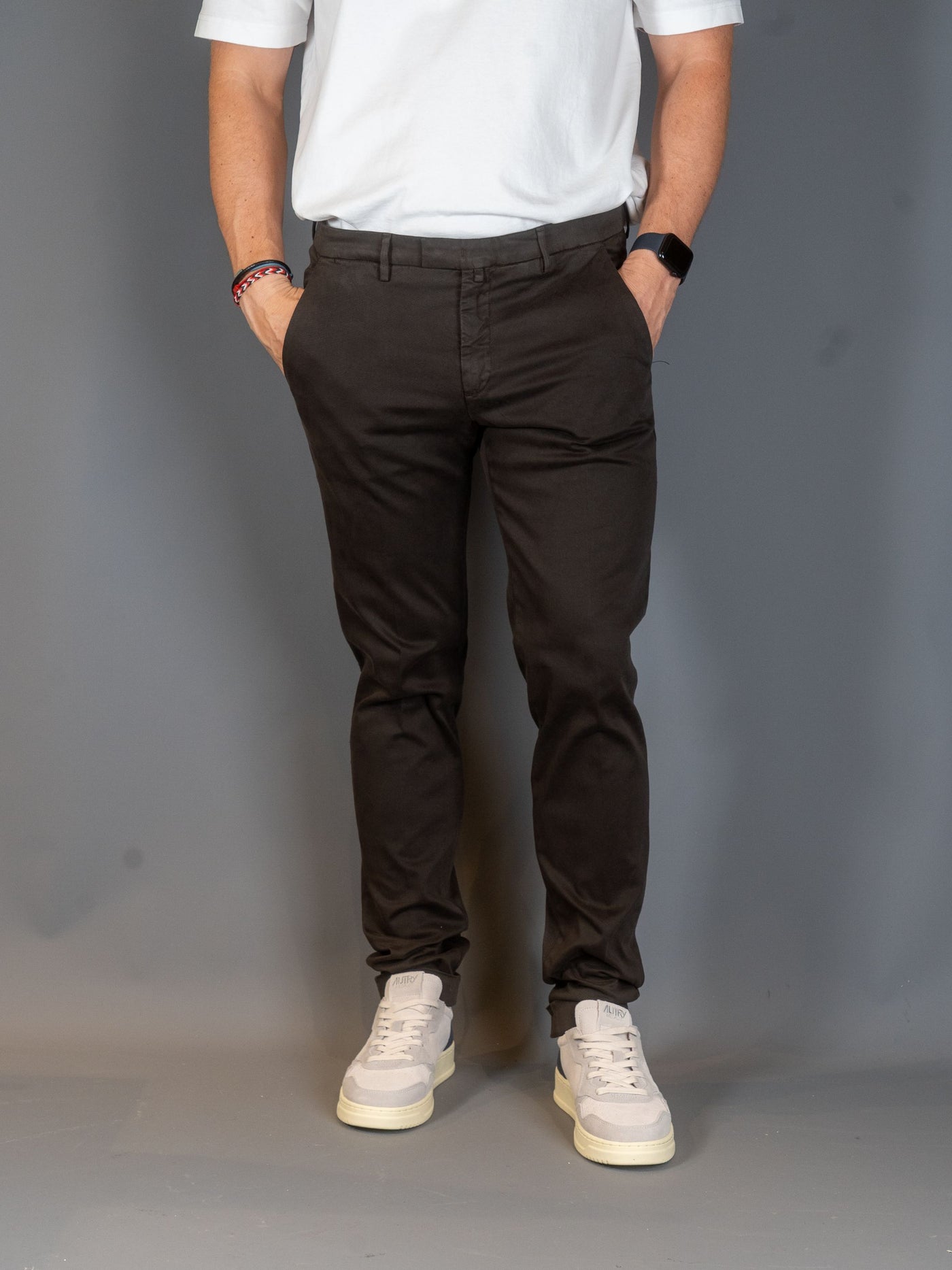 Cotton Stretch Slim fit Pants - Brun