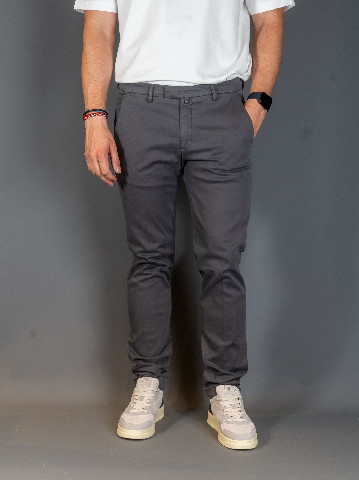 Cotton Stretch Slim fit Pants - Grå