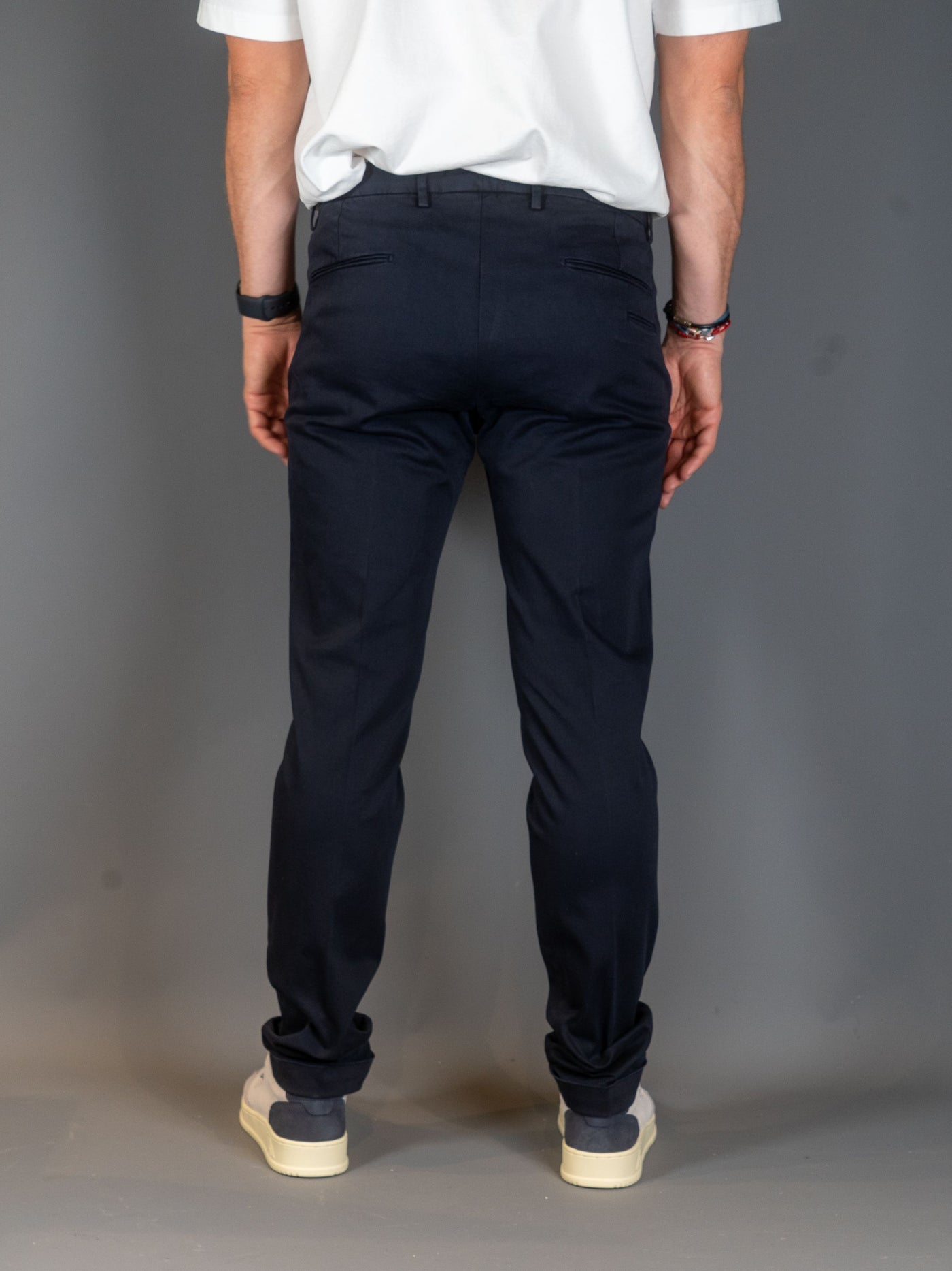 Cotton Stretch Slim fit Pants - Navy