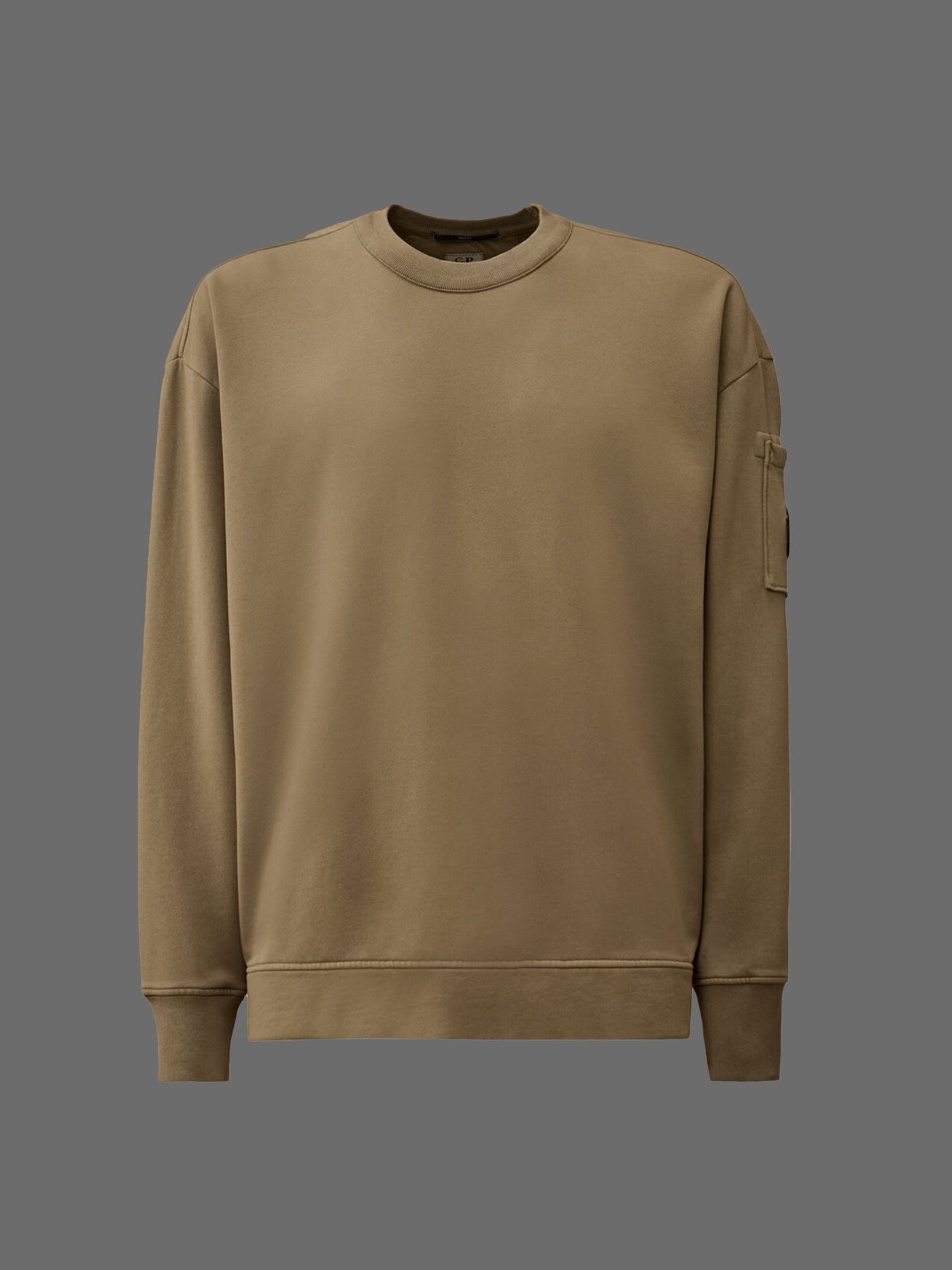 Sweatshirt Crewneck Diagonal Raised Fleece - Khaki