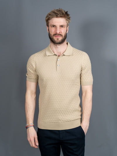 Bottega Pattern Polo - Beige
