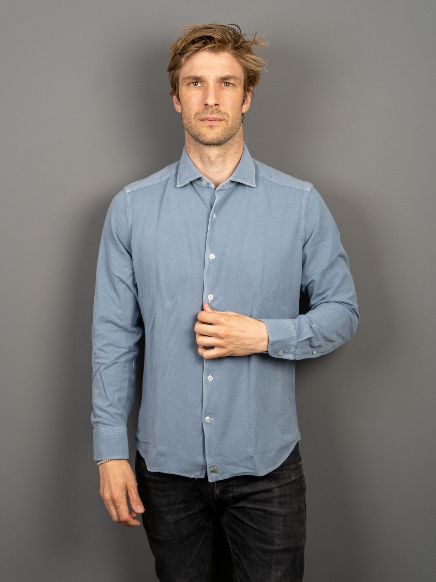 Polo Jersey Stretch Shirt - Lyseblå