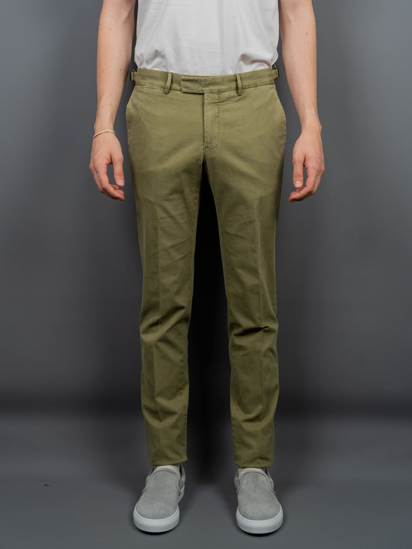 Slim Fit Cotton Stretch Pant - Grøn