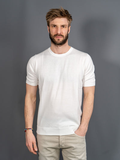 Suvin Cotton Knit T-shirt - Hvid
