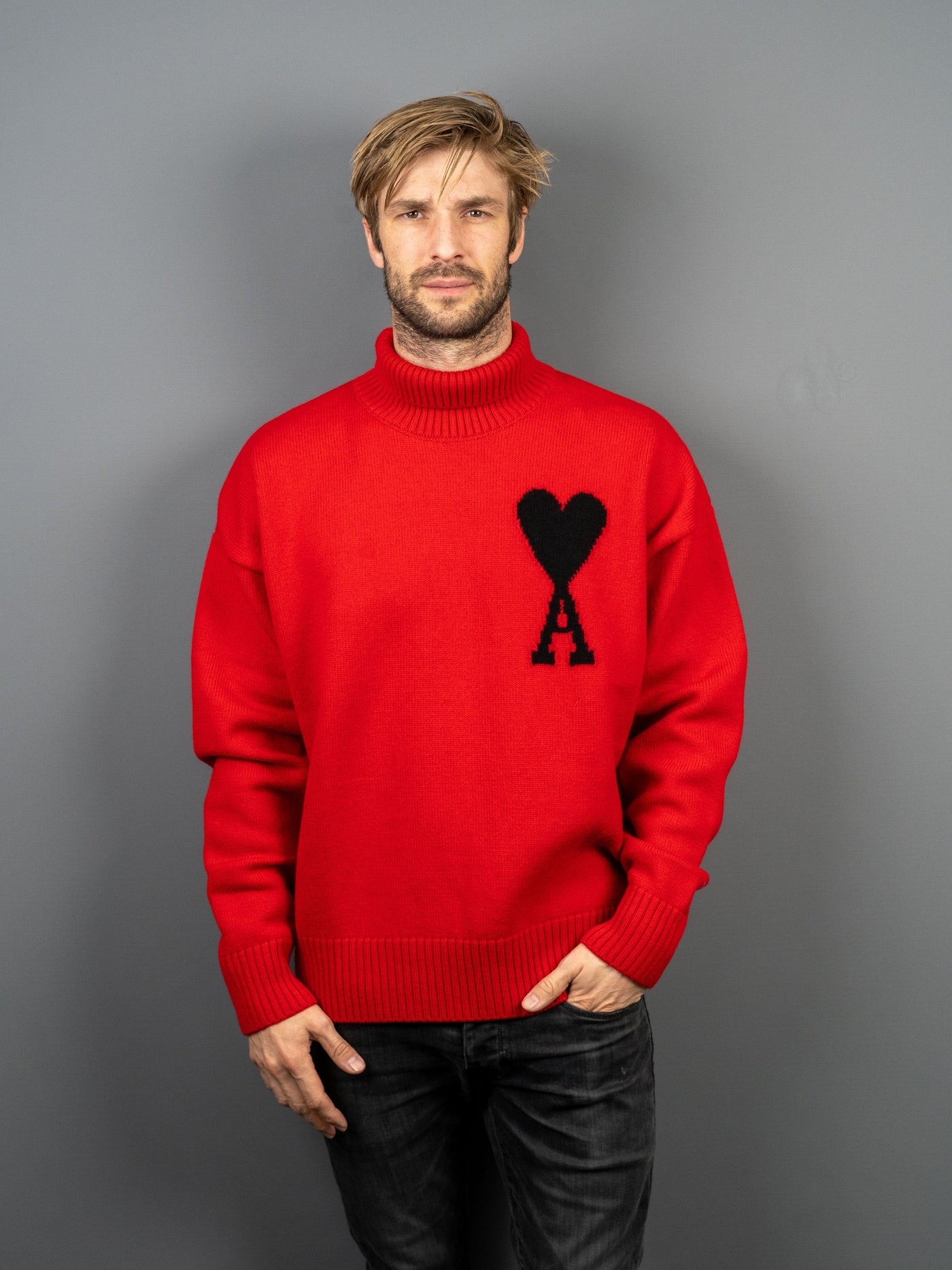Ami de Coeur Turtleneck Sweater - Rød