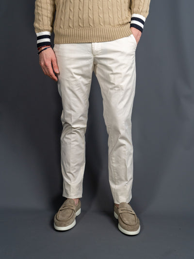Giove Slim Fit Stretch Pants - Off White