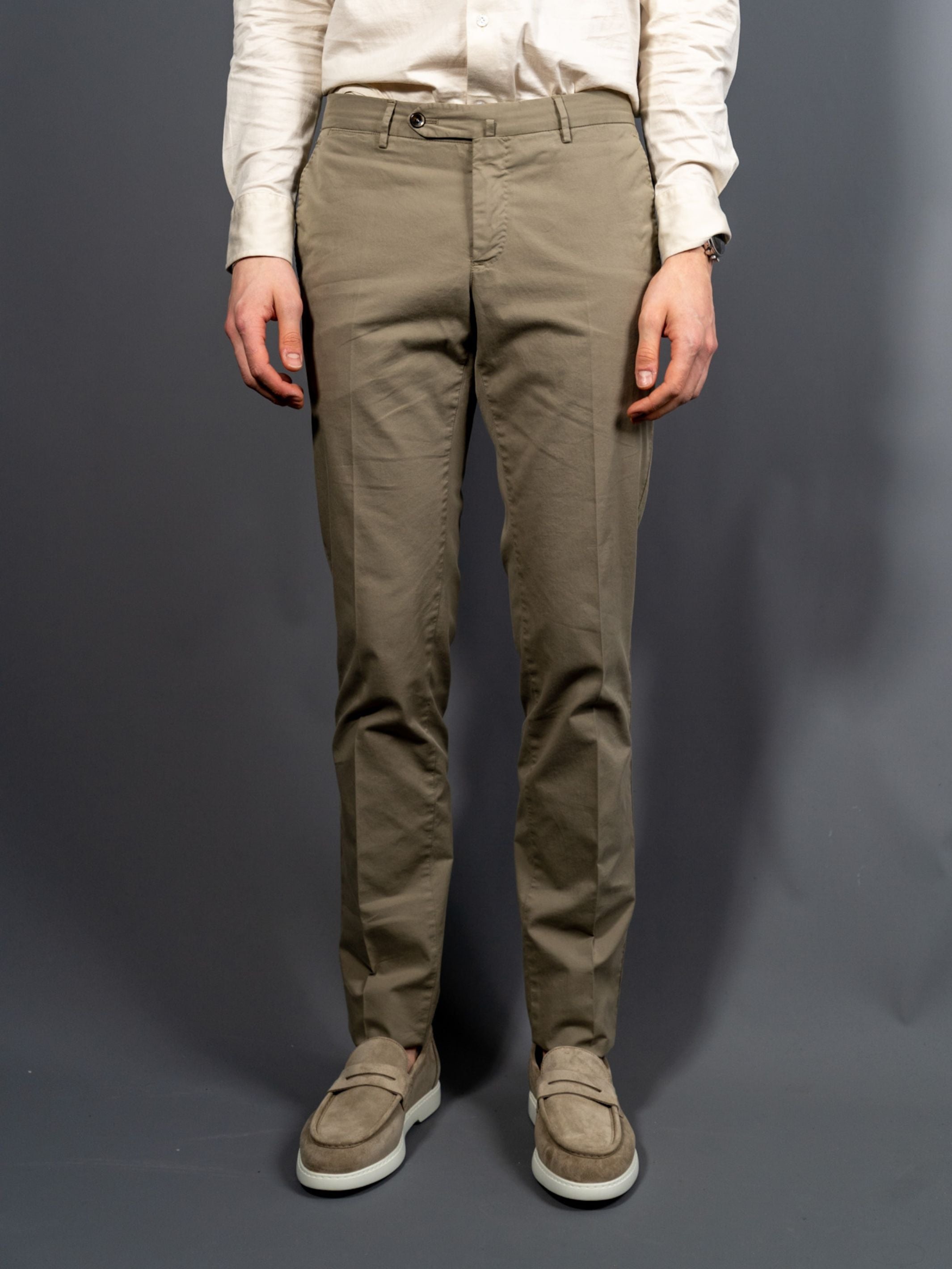 Slim Fit Cotton Pants -  Khaki