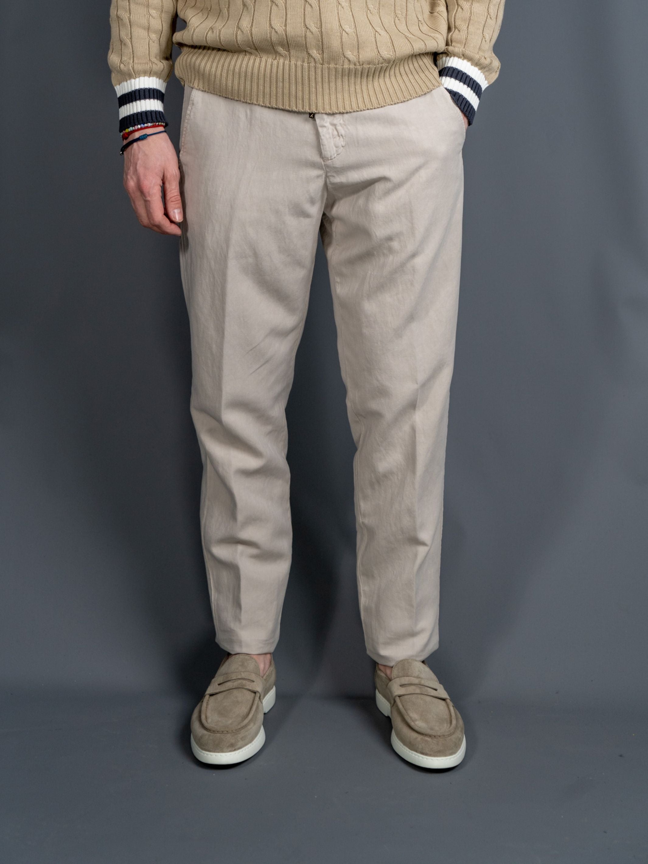 Apollo Contemporary Linen Pants - Sand