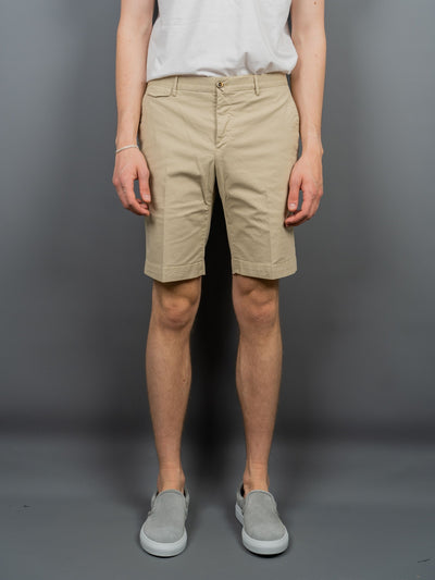 Cotton Stretch Shorts - Sand
