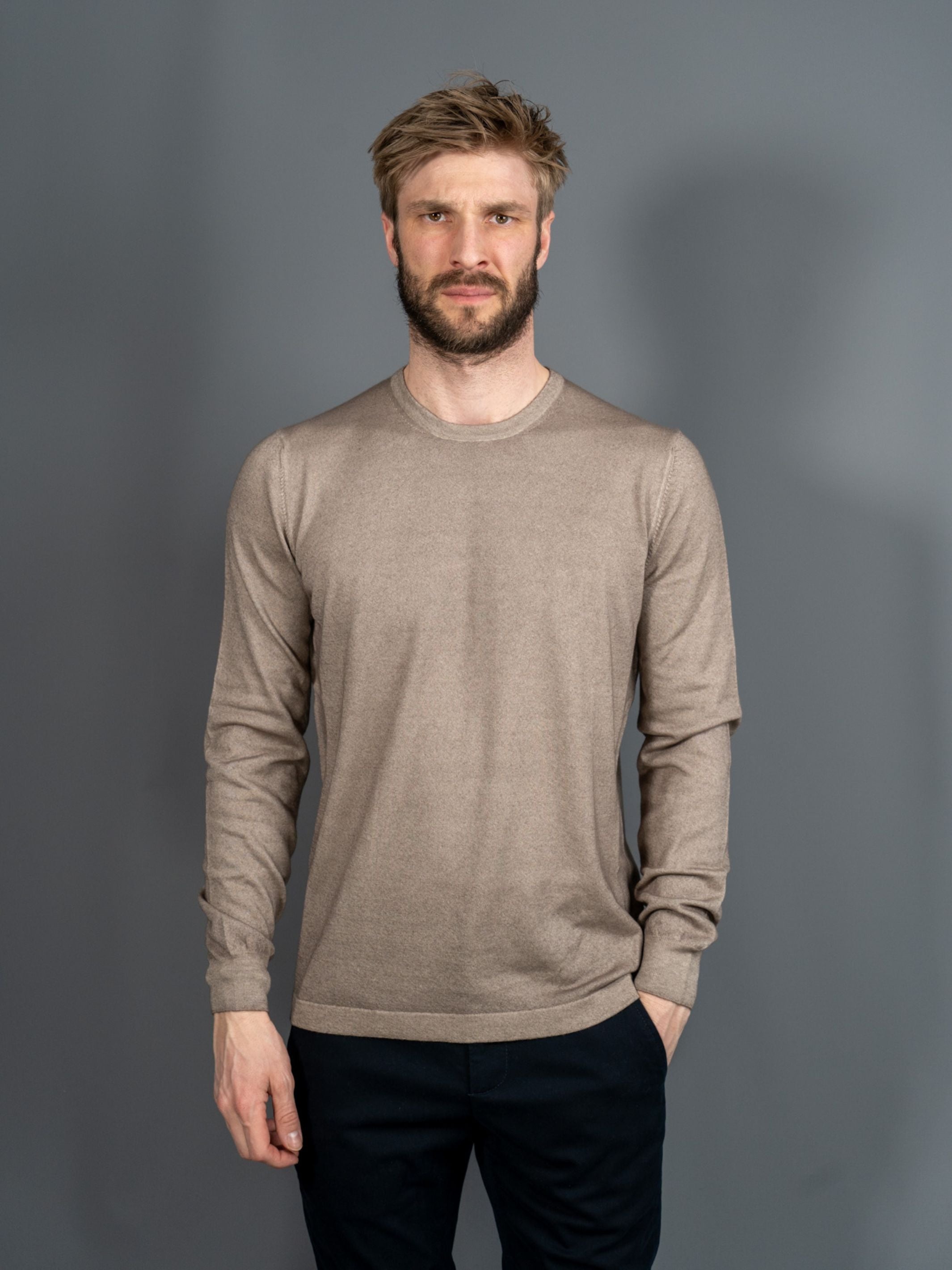 Cotton Cashmere Sweater - Sand