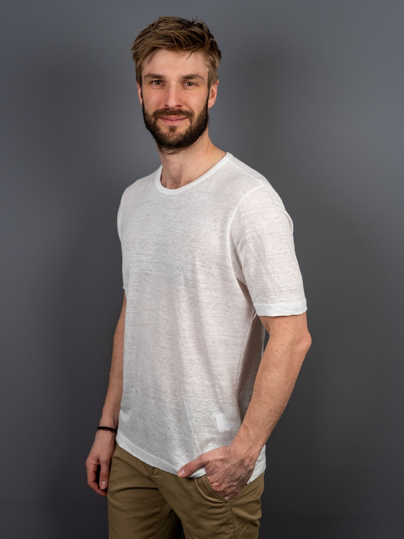 Linen T-shirt - Hvid