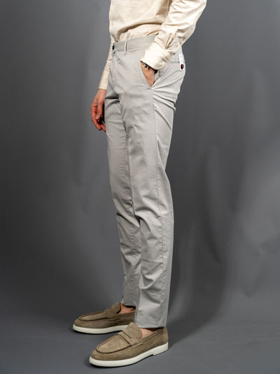 Slim Fit Cotton Pants - Lysegrå