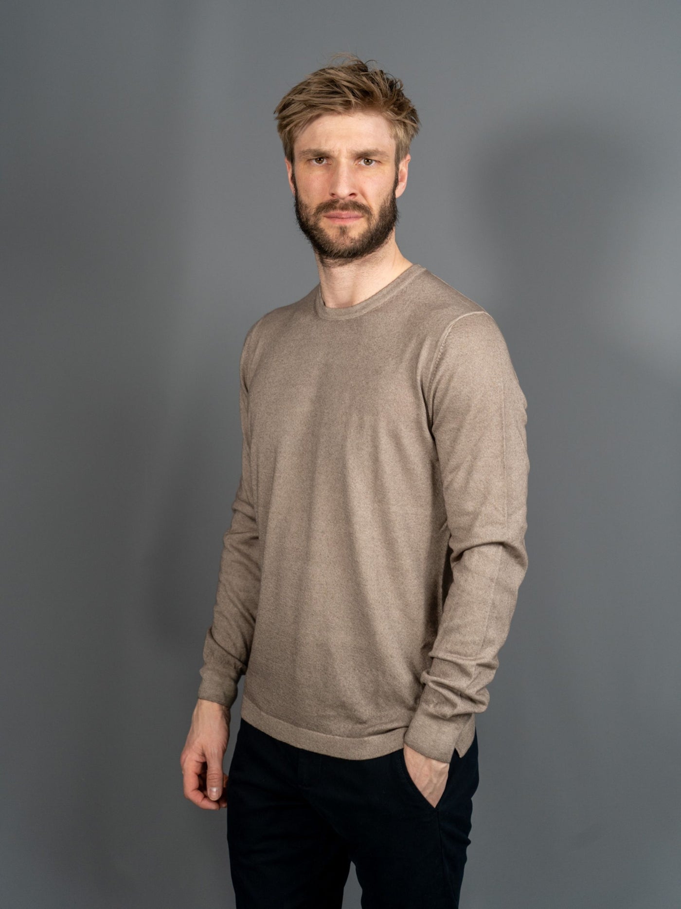 Cotton Cashmere Sweater - Sand