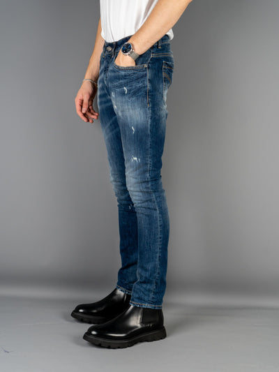 George Distressed Slim Fit Jeans DO5 - Blå