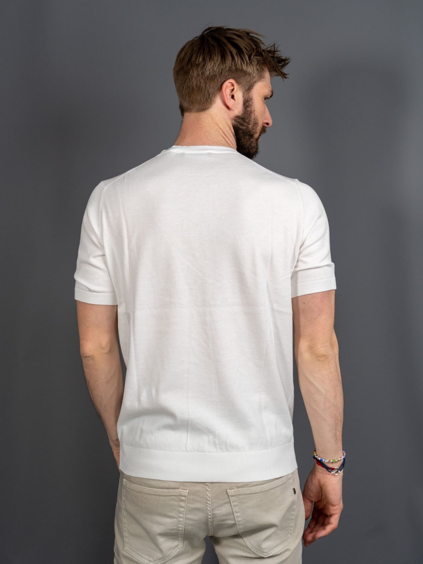 Suvin Cotton Knit T-shirt - Hvid