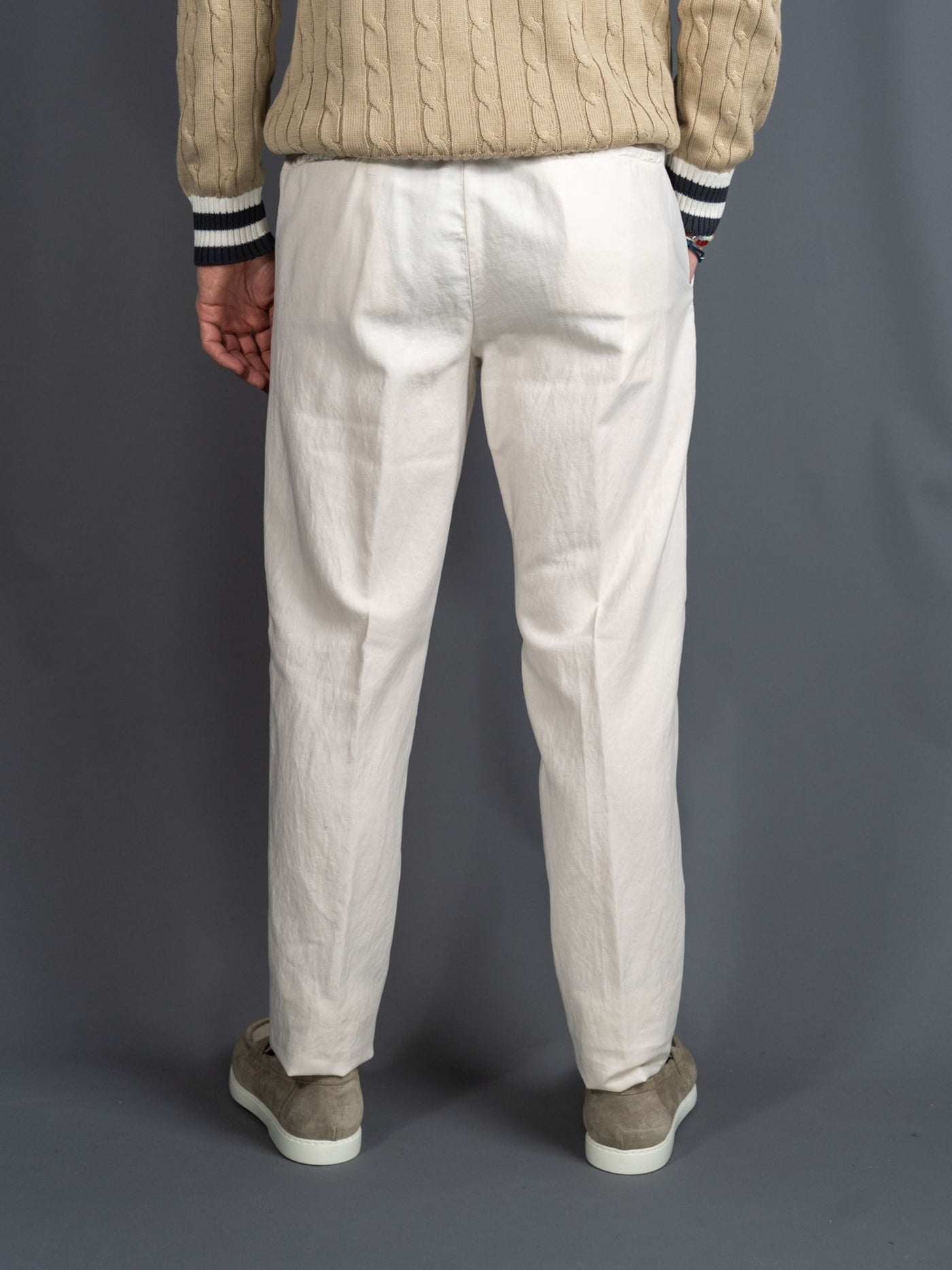 Apollo Contemporary Linen Pants - Off White