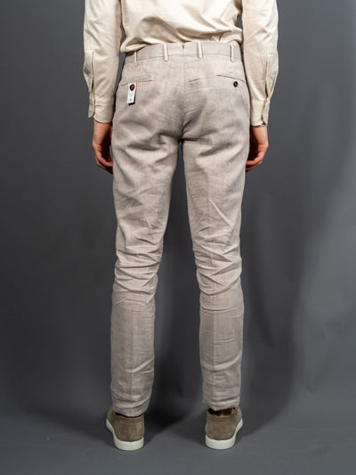 Slim Fit Linen Pants - Sand