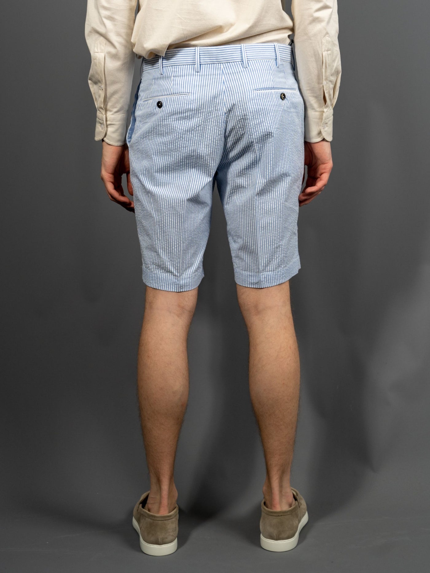 Seersucker Striped Shorts - Blå
