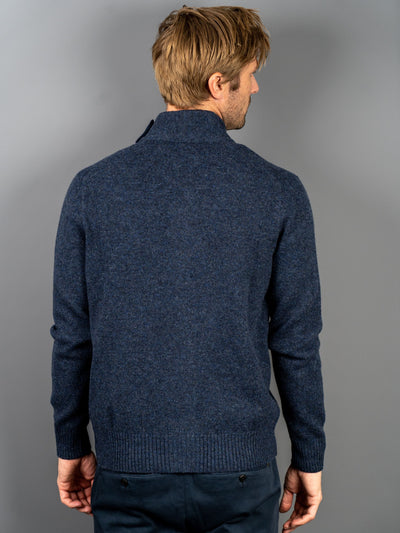 Knitted Wool Zip - Blå