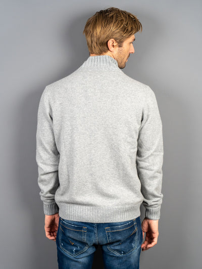 Knitted Cashmere Zip - Grå