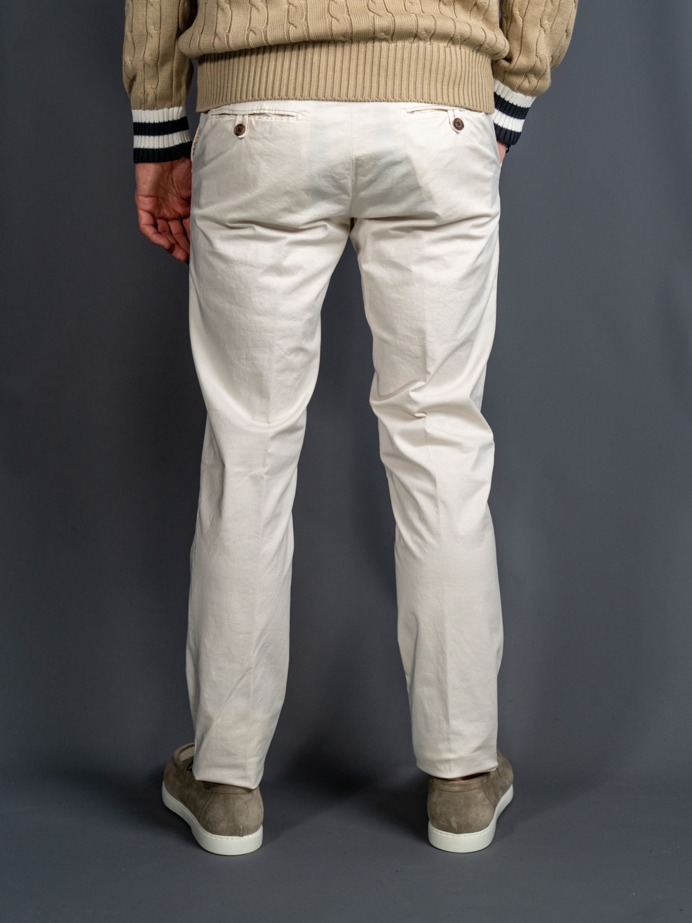 Giove Slim Fit Stretch Pants - Off White
