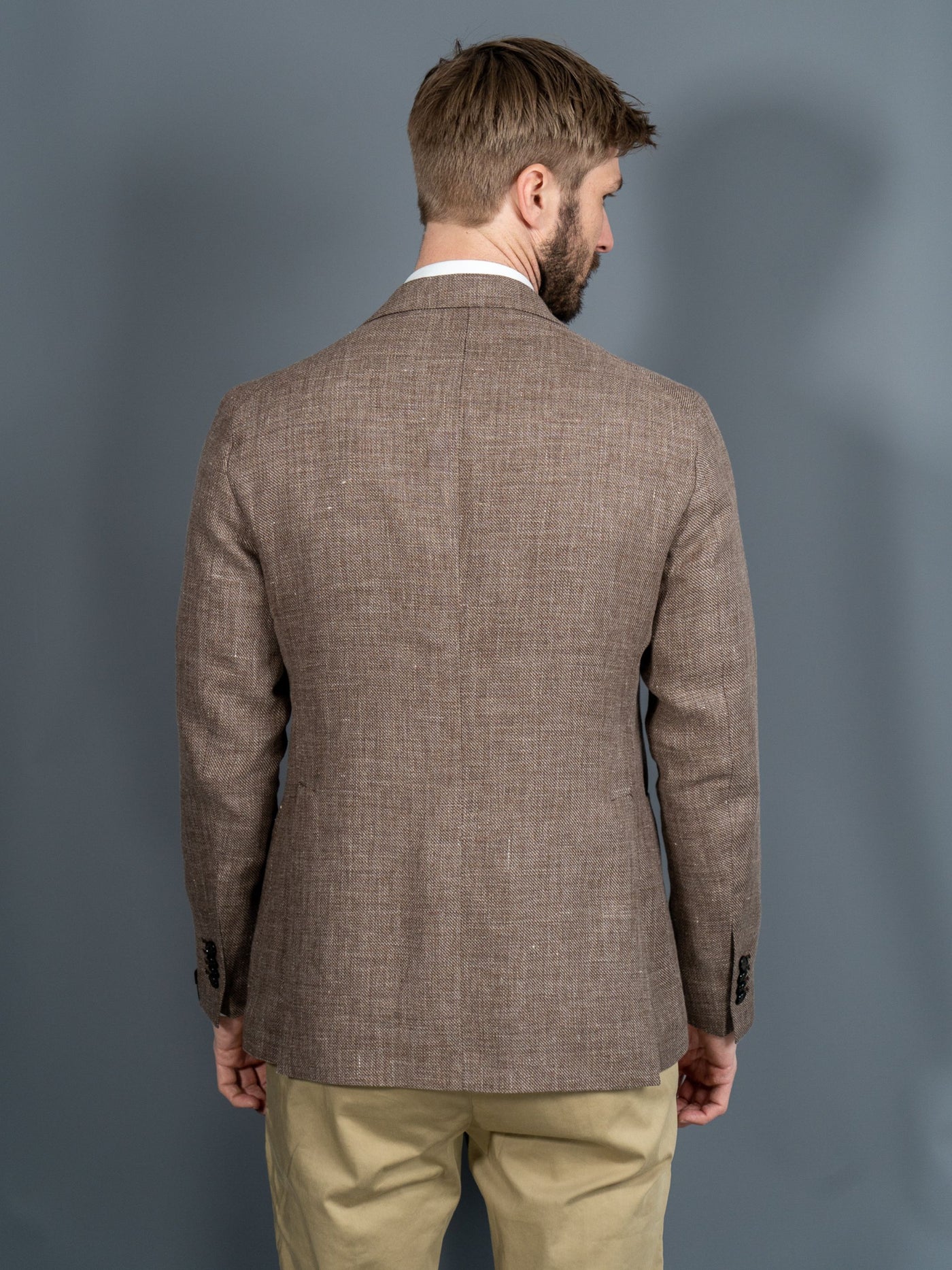Unconstructed Linen Blazer - Brun
