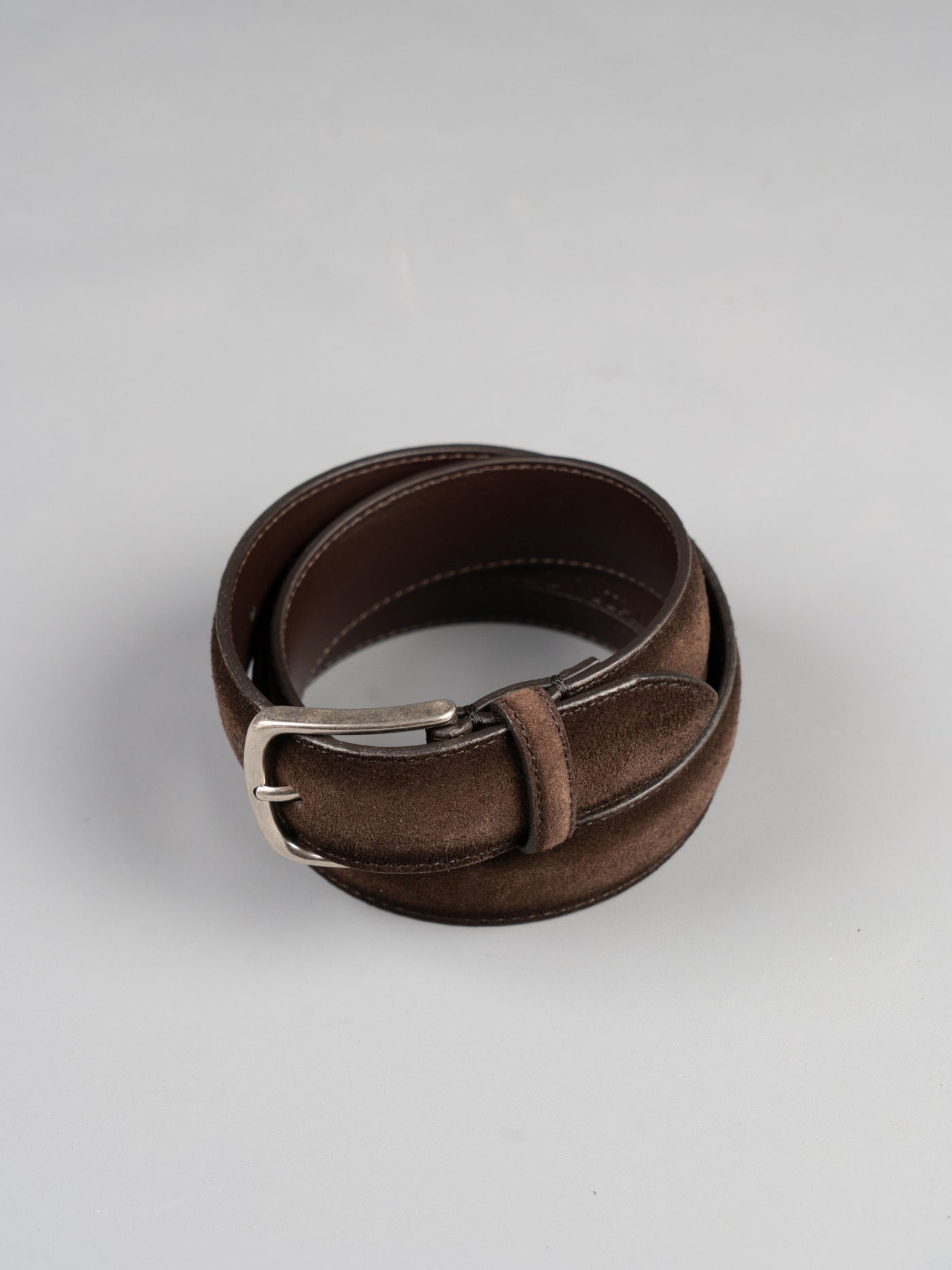 Basic Suede Leather Belt - Brun