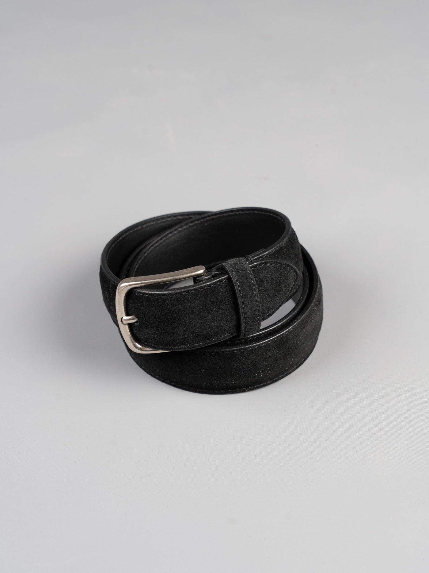 Basic Suede Leather Belt - Sort