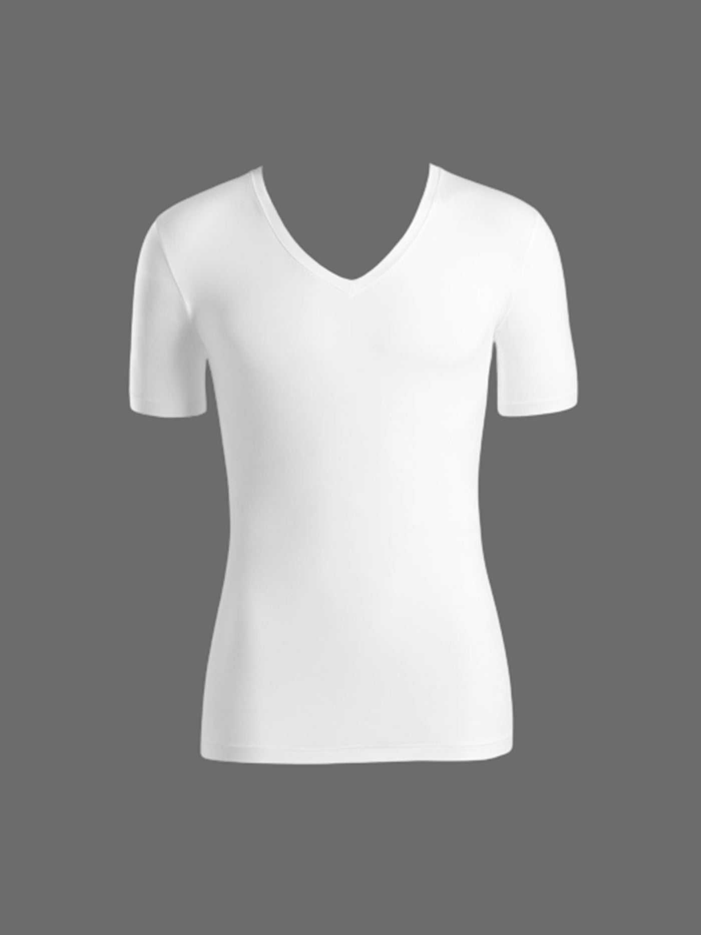 Short Sleeve Shirt V-Neck - Hvid